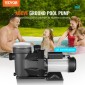 VEVOR 1500 W(2HP) Αντλία Υπέργειας Πισίνας, 220V-240V, 1450 / 2860 RPM Αντλία διπλής ταχύτητας 1800W, 33000 L/H Μέγ.Ισχυρή αντλία ροής, αντλία πισίνας εξοικονόμησης ενέργειας για πάνω από το έδαφος πισίνα, Πιστοποίηση CE