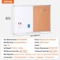 VEVOR 36" x 24" Whiteboard & Cork Combo με πλαίσιο αλουμινίου – Μαγνητικός πίνακας ανακοινώσεων 2 σε 1 Dry Dry Erase για βάση τοίχου – Ιδανικό για σχολείο, σπίτι, γραφείο