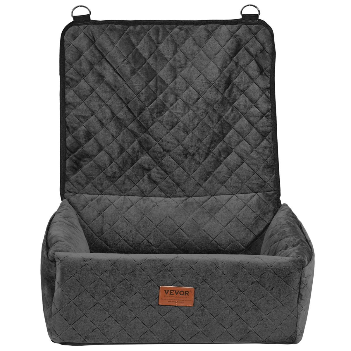 Κάθισμα αυτοκινήτου VEVOR Dog, Dog Booster Seat για αυτοκίνητο με τσέπη αποθήκευσης, λουρί ασφαλείας με κλιπ, γέμιση από σφουγγάρι και PP βαμβακερό, κρεβάτι αυτοκινήτου σκύλου για μικρό και μεσαίο σκύλο έως 40 λίβρες, Μαύρο