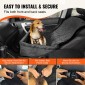 Κάθισμα αυτοκινήτου VEVOR Dog, Dog Booster Seat για αυτοκίνητο με τσέπη αποθήκευσης, λουρί ασφαλείας με κλιπ, γέμιση από σφουγγάρι και PP βαμβακερό, κρεβάτι αυτοκινήτου σκύλου για μικρό και μεσαίο σκύλο έως 40 λίβρες, Μαύρο