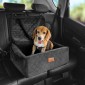 Κάθισμα αυτοκινήτου VEVOR Dog, Dog Booster Seat για αυτοκίνητο με τσέπη αποθήκευσης, λουρί ασφαλείας με κλιπ, γέμιση από σφουγγάρι και PP βαμβακερό, κρεβάτι αυτοκινήτου σκύλου για μικρό και μεσαίο σκύλο έως 40 λίβρες, Μαύρο