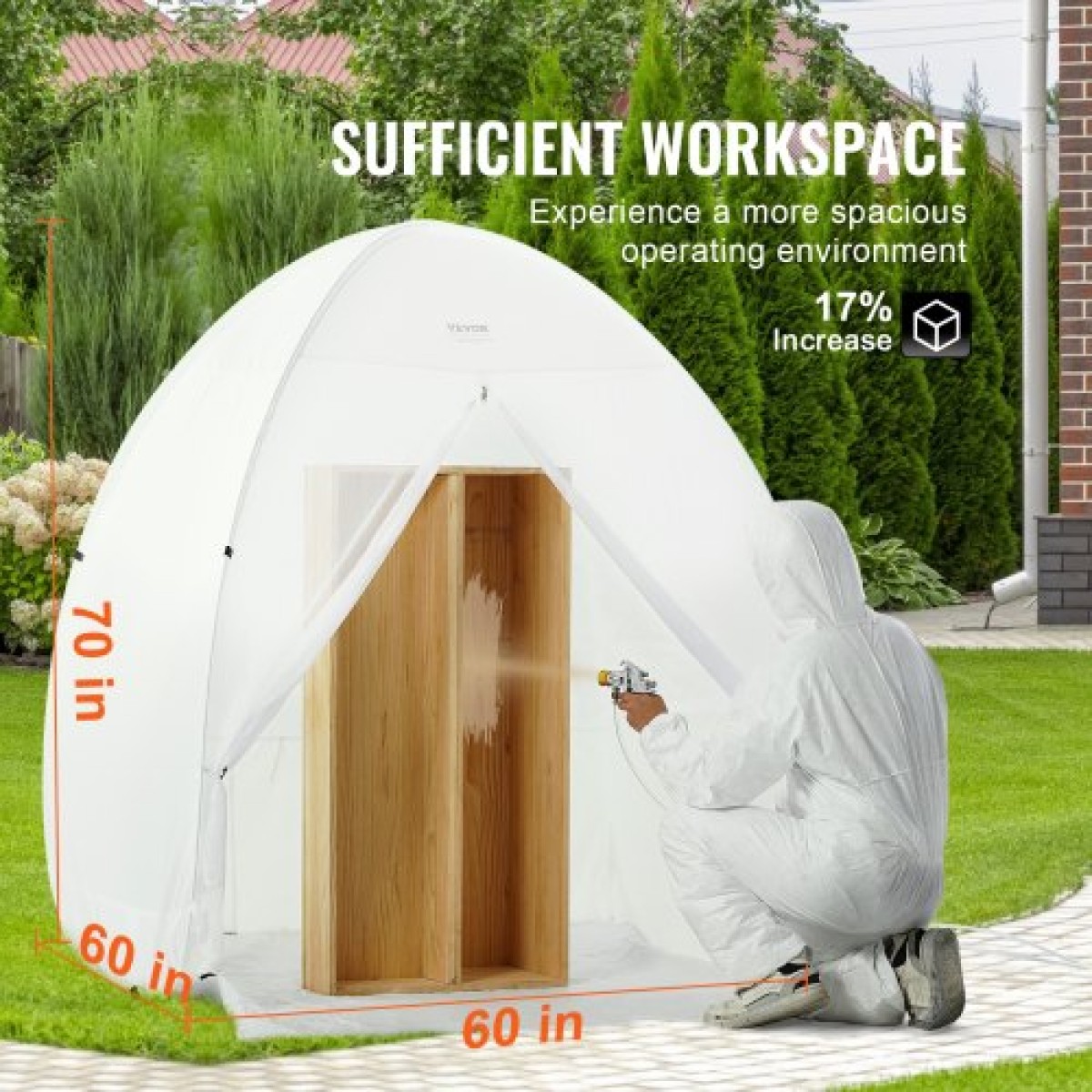 VEVOR Spray Paint Shelter Portable Spray Paint Tent Booth 152,4x152,4x177,8 cm Pop Up