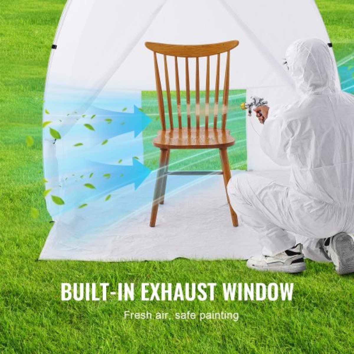 VEVOR Spray Paint Shelter Portable Spray Paint Tent Booth 152,4x152,4x177,8 cm Pop Up