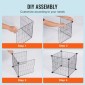 VEVOR 5 Pack Plant Protector from Animals, 15,35'' x 15,35'' Chicken Wire Protect Plant Protector, Φυτικά κλουβιά για φυτά εξωτερικού χώρου, λουλούδια & λαχανικά, Keeps Bunny Chicken Squirrels Out, 20 τμχ Μεταλλικό Πλέγμα