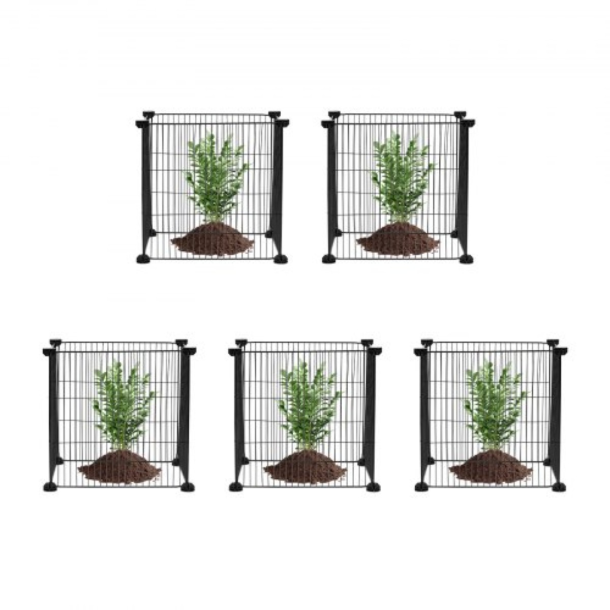 VEVOR 5 Pack Plant Protector from Animals, 15,35'' x 15,35'' Chicken Wire Protect Plant Protector, Φυτικά κλουβιά για φυτά εξωτερικού χώρου, λουλούδια & λαχανικά, Keeps Bunny Chicken Squirrels Out, 20 τμχ Μεταλλικό Πλέγμα