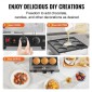 VEVOR Dutch Pancake Maker, 9 ΤΕΜ. 76mm Διάμετρος Dorayaki Baker Machine, 850W Commercial Electric Poffertjes Grill, αντικολλητικό ανοξείδωτο ατσάλι, Temp & Time Control, για κουζίνα στο σπίτι Εστιατόριο Σνακ Μπαρ
