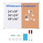 VEVOR 48"x 36" Whiteboard & Cork Combo με πλαίσιο αλουμινίου – Μαγνητικός πίνακας ανακοινώσεων 2 σε 1 Dry Dry Erase για βάση τοίχου – Ιδανικό για σχολείο, σπίτι, γραφείο