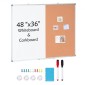 VEVOR 48"x 36" Whiteboard & Cork Combo με πλαίσιο αλουμινίου – Μαγνητικός πίνακας ανακοινώσεων 2 σε 1 Dry Dry Erase για βάση τοίχου – Ιδανικό για σχολείο, σπίτι, γραφείο