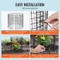 VEVOR 6 Pack Plant Protector from Animals, 12,6'' Διάμετρος.x 14'' H Chicken Wire Plant Protector, Κλουβιά φυτών για φυτά εξωτερικού χώρου, λουλούδια και λαχανικά, Keeps Bunny Chicken Squirrels Out, 18 τμχ Μεταλλικό Πλέγμα