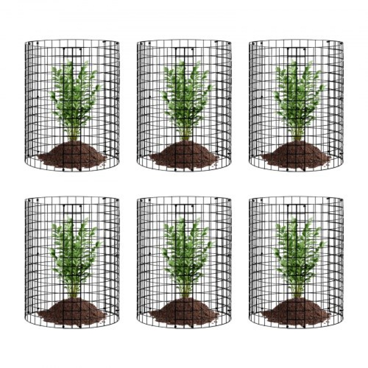 VEVOR 6 Pack Plant Protector from Animals, 12,6'' Διάμετρος.x 14'' H Chicken Wire Plant Protector, Κλουβιά φυτών για φυτά εξωτερικού χώρου, λουλούδια και λαχανικά, Keeps Bunny Chicken Squirrels Out, 18 τμχ Μεταλλικό Πλέγμα