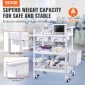 VEVOR 3 Tiers Lab Carts, Lab Utility Cart με 3 Trays & 4 Silent Wheels, Mobile Medical Cart with PP Material, Lab Rolling Cart with 3 Trash Cans for Lab, Clinic, Hospital, Salon, White