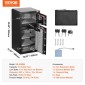 VEVOR Double Doors 5,5 cu.ft Χρηματοκιβώτιο με κλειδαριά & κωδικό πρόσβασης, Θυρίδα ασφαλείας με πυρίμαχη τσάντα, ράφι για μπρελόκ, φως LED, 2 ρυθμιζόμενο ύψος και αφαιρούμενο διαχωριστικό και 1 ντουλάπι για χρήματα, έγγραφα, κοσμήματα και αντικείμενα