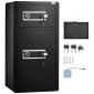 VEVOR Double Doors 5,5 cu.ft Χρηματοκιβώτιο με κλειδαριά & κωδικό πρόσβασης, Θυρίδα ασφαλείας με πυρίμαχη τσάντα, ράφι για μπρελόκ, φως LED, 2 ρυθμιζόμενο ύψος και αφαιρούμενο διαχωριστικό και 1 ντουλάπι για χρήματα, έγγραφα, κοσμήματα και αντικείμενα