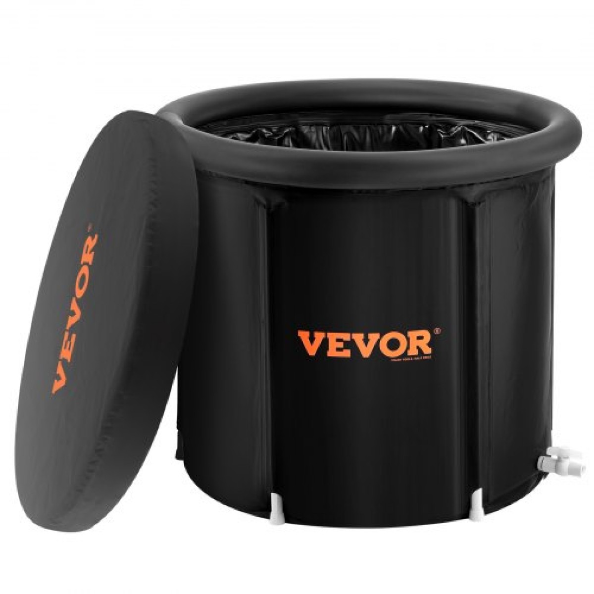VEVOR Ice Bath Bath, 90 cm Long Cold Water Therapy Plunge Bath for Athletes, Φορητή εξωτερική πισίνα με βαρέλι πάγου για ανάκτηση, φουσκωτή πτυσσόμενη μπανιέρα 370L με κάλυμμα, παγοθήκη σπιτιού για ενήλικες