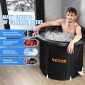 VEVOR Ice Bath Bath, 90 cm Long Cold Water Therapy Plunge Bath for Athletes, Φορητή εξωτερική πισίνα με βαρέλι πάγου για ανάκτηση, φουσκωτή πτυσσόμενη μπανιέρα 370L με κάλυμμα, παγοθήκη σπιτιού για ενήλικες