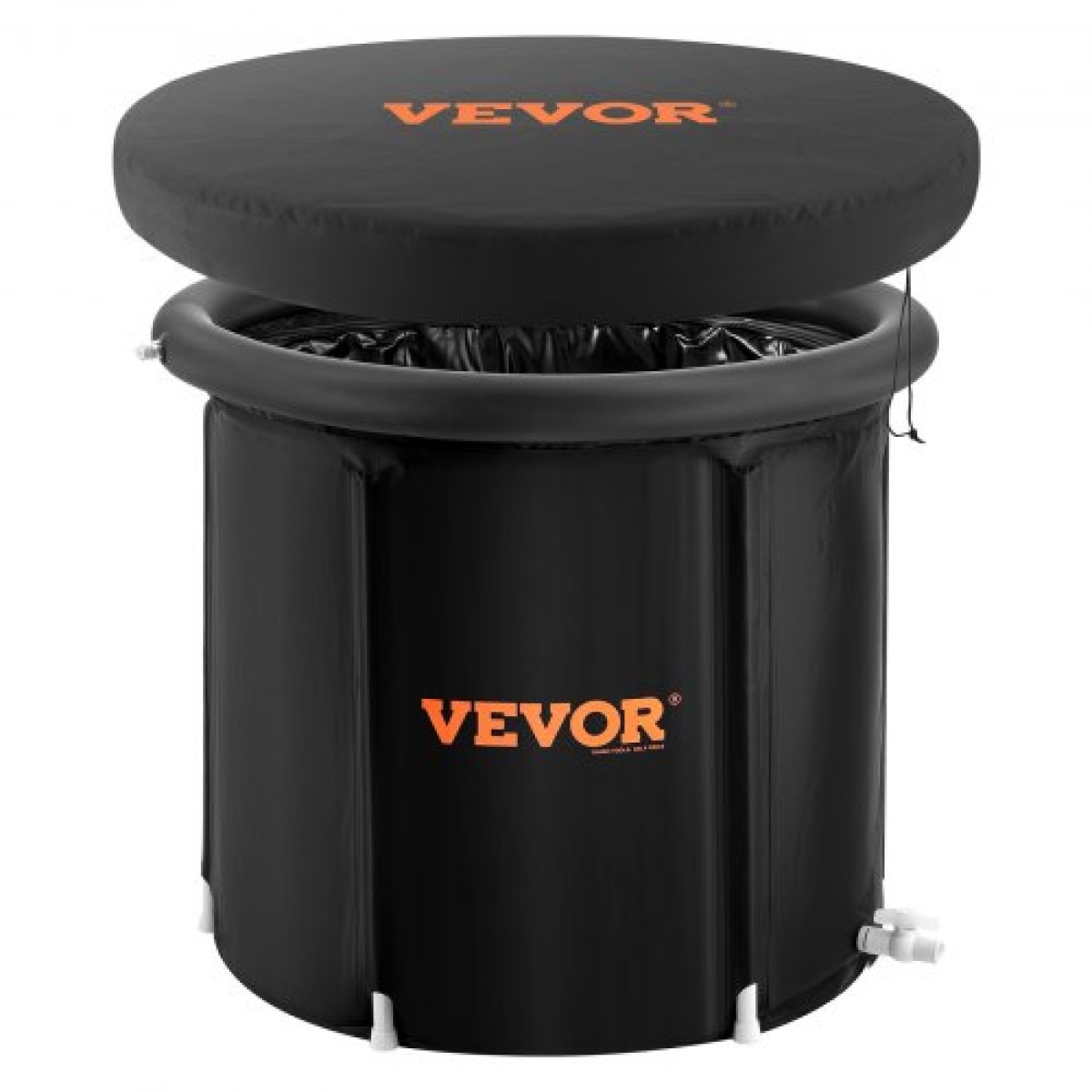 VEVOR Ice Bath Bath, 90 cm Long Cold Water Therapy Plunge Bath for Athletes, Φορητή εξωτερική πισίνα με βαρέλι πάγου για ανάκτηση, φουσκωτή πτυσσόμενη μπανιέρα 370L με κάλυμμα, παγοθήκη σπιτιού για ενήλικες
