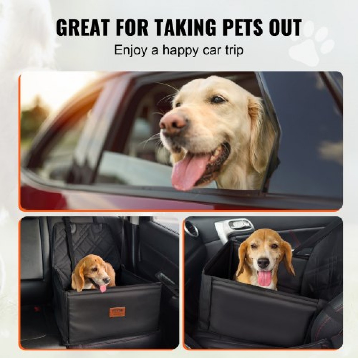 Κάθισμα αυτοκινήτου VEVOR Dog, Κάθισμα Dog Booster για Αυτοκίνητο με Πλαίσιο Στήριξης, Κάθισμα αυτοκινήτου για κατοικίδια με λουρί ασφαλείας με κλιπ, Βαμβακερό γέμισμα, Κρεβάτι αυτοκινήτου σκύλου για μικρό σκύλο έως 26 λίβρες, Μαύρο