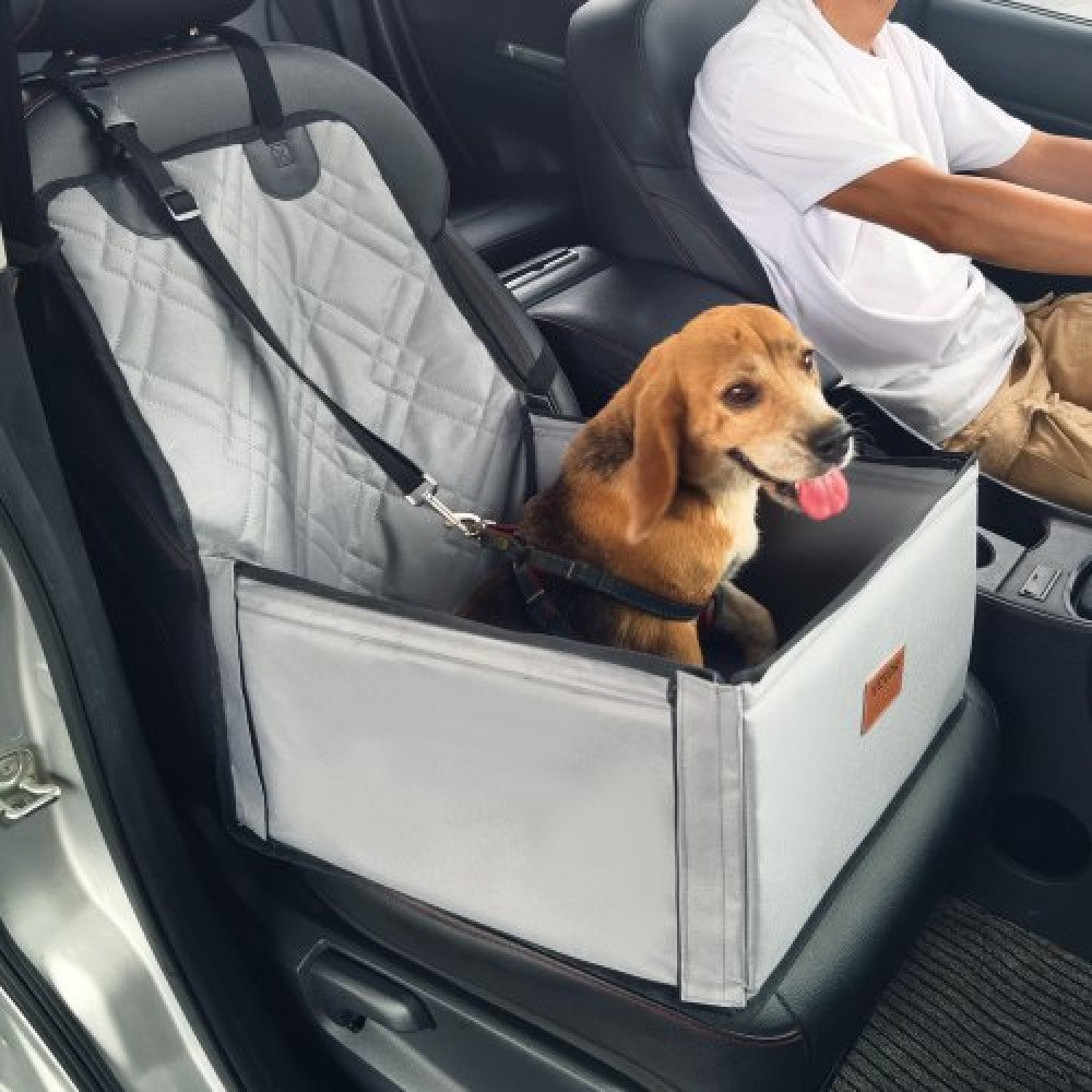 Κάθισμα αυτοκινήτου VEVOR Dog, Booster Κάθισμα για Αυτοκίνητο με Πλαίσιο Στήριξης, Κάθισμα αυτοκινήτου κατοικίδιων ζώων με λουρί ασφαλείας με κλιπ, Βαμβακερό γέμισμα, Κρεβάτι αυτοκινήτου σκύλου για μικρό σκύλο έως 26 λίβρες, Γκρι