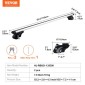 VEVOR Universal Roof Rack Crossbar 135,1 cm μήκος για όχημα με υπερυψωμένη πλαϊνή ράγα