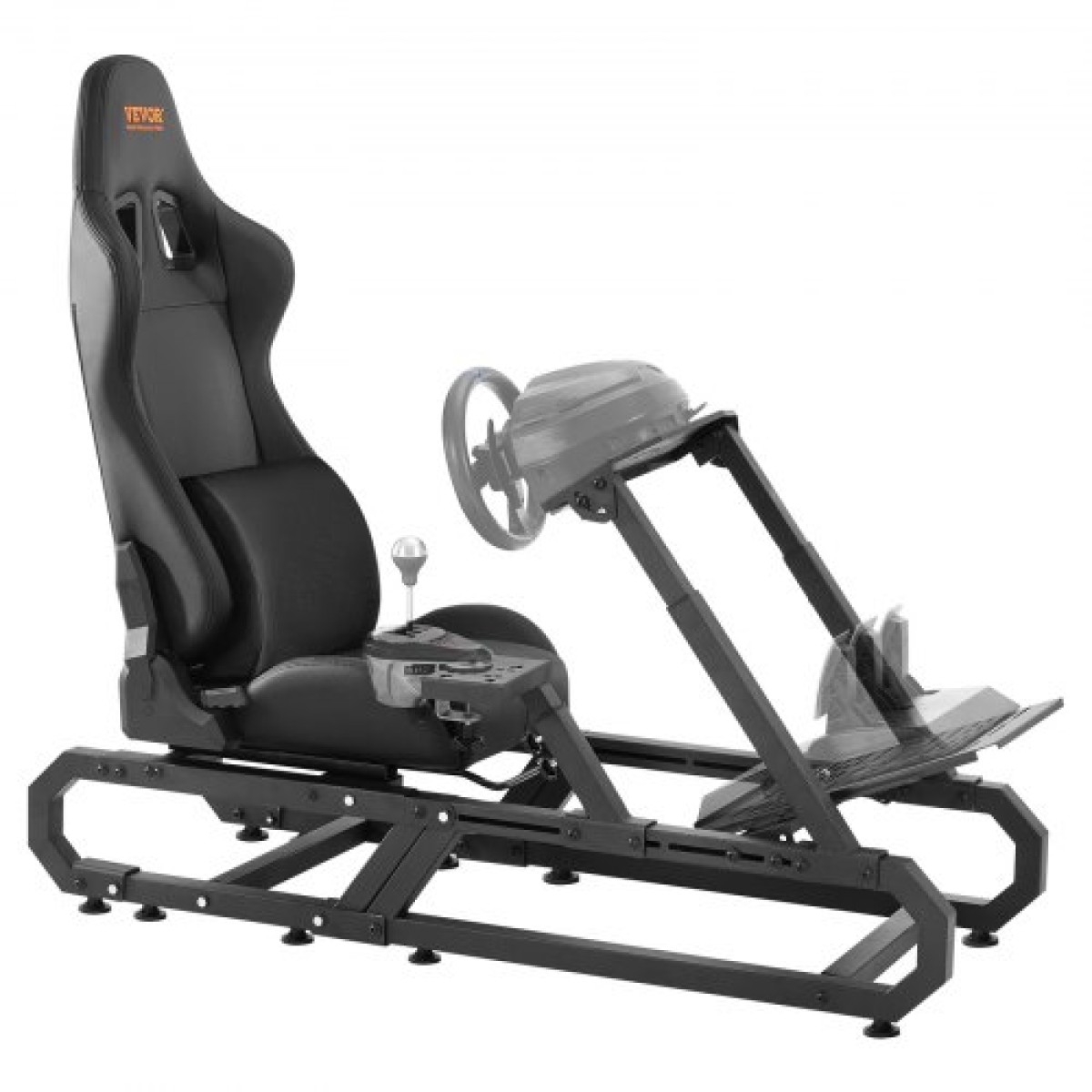 VEVOR Racing Wheel Stand For Logitech G923/G920/G29, Heavy Duty Steel Driving Simulator Cockpit-Thrustmaster T248P, Ρυθμιζόμενο ύψος και γωνία πεντάλ ποδιού στηρίγματος τιμονιού, Μέγιστο φορτίο 330 LBS Compact