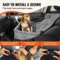 Κάθισμα αυτοκινήτου VEVOR Dog, Dog Booster Seat για αυτοκίνητο με τσέπη αποθήκευσης, λουρί ασφαλείας με κλιπ, γέμιση από σφουγγάρι και PP βαμβακερό, κρεβάτι αυτοκινήτου σκύλου για μικρό και μεσαίο σκύλο έως 40 λίβρες, γκρι