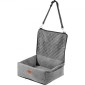 Κάθισμα αυτοκινήτου VEVOR Dog, Dog Booster Seat για αυτοκίνητο με τσέπη αποθήκευσης, λουρί ασφαλείας με κλιπ, γέμιση από σφουγγάρι και PP βαμβακερό, κρεβάτι αυτοκινήτου σκύλου για μικρό και μεσαίο σκύλο έως 40 λίβρες, γκρι