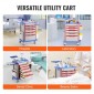 VEVOR 5 Tiers Lab Carts, Lab Utility Cart με 5 συρτάρια & 4 Silent Wheels, Mobile ιατρικό καρότσι με υλικό PP, Lab Rolling Cart με 2 δοχεία απορριμμάτων για εργαστήριο, κλινική, νοσοκομείο, σαλόνι, μπλε