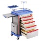VEVOR 5 Tiers Lab Carts, Lab Utility Cart με 5 συρτάρια & 4 Silent Wheels, Mobile ιατρικό καρότσι με υλικό PP, Lab Rolling Cart με 2 δοχεία απορριμμάτων για εργαστήριο, κλινική, νοσοκομείο, σαλόνι, μπλε