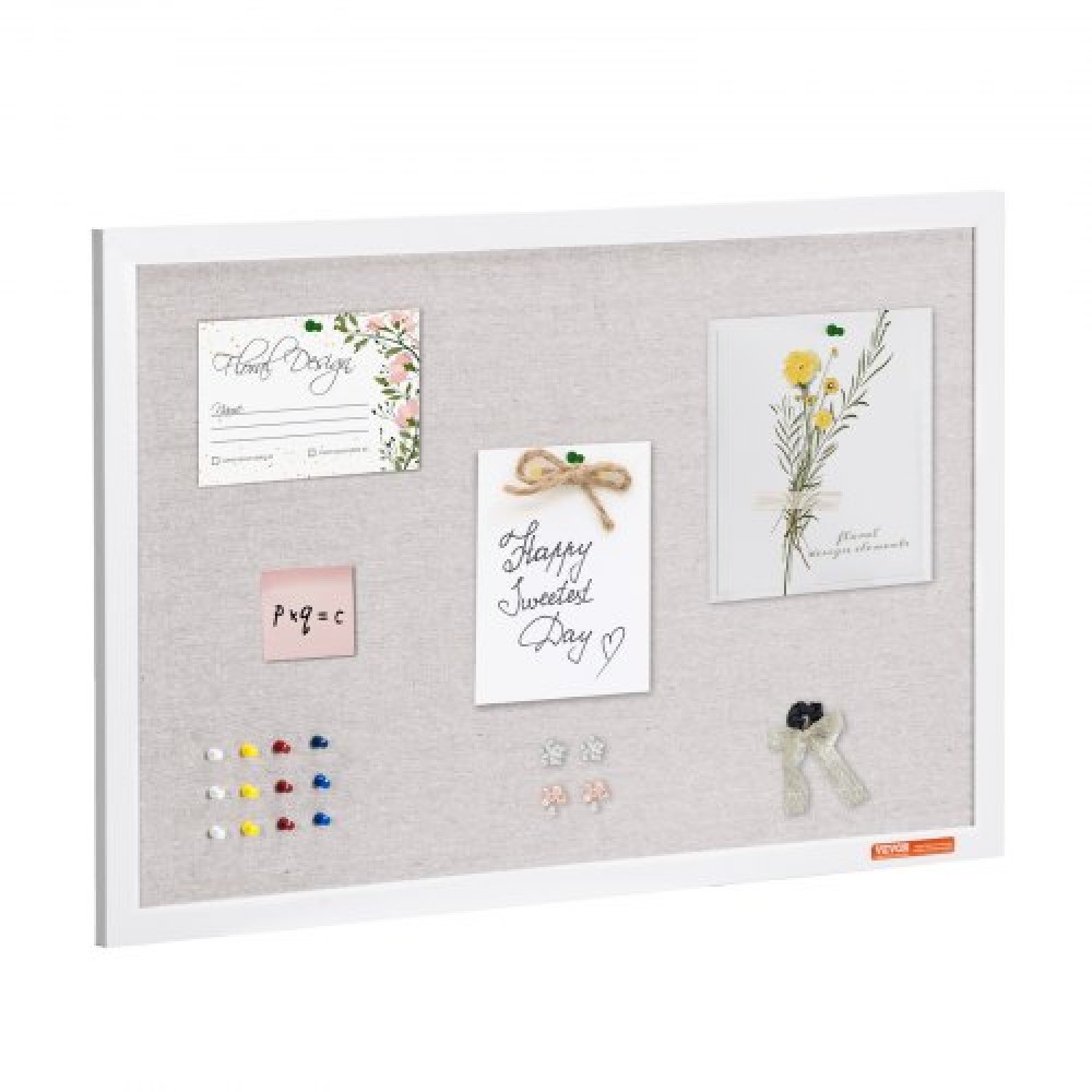 VEVOR 30"x20" Λευκός πίνακας από φελλό με λινό επιφάνεια – Κομψός επιτοίχιος πίνακας ανακοινώσεων για σπίτι, σχολείο, γραφείο – Κομψός και λειτουργικός πίνακας ανακοινώσεων
