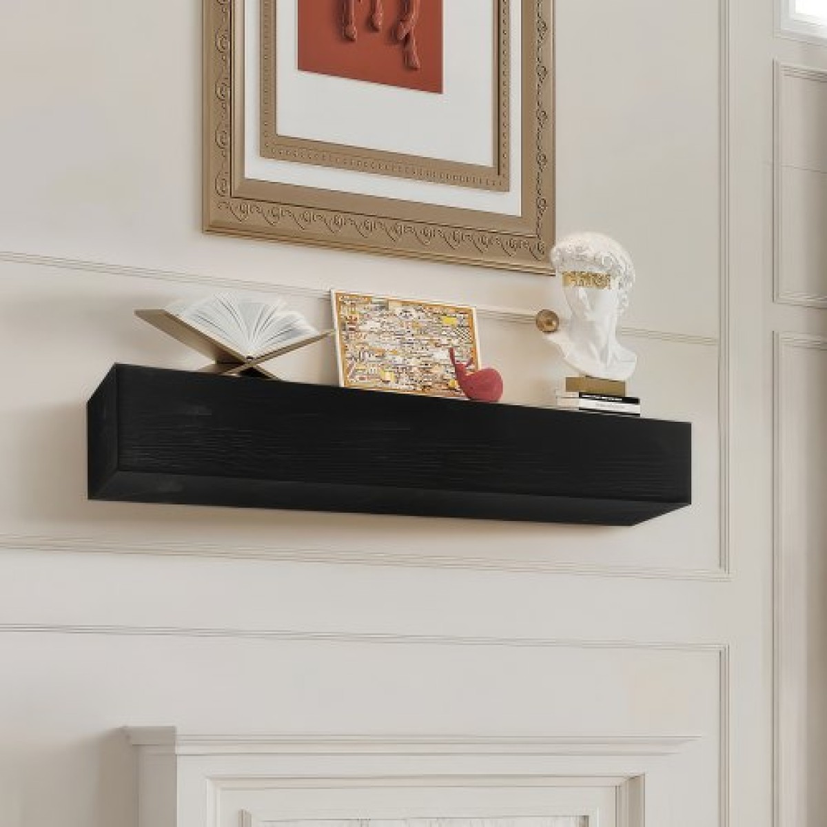 Επάνδυση τζακιού VEVOR, 48" x 8" x 5", Χωρητικότητα βάρους 50 λίβρες, Επάνδυση από φυσικό ξύλο για πάνω από τζάκι, επιτοίχιο πλωτό ράφι αγροικίας, χειροποίητο τζάκι για διακόσμηση τοίχων, εσπρέσο