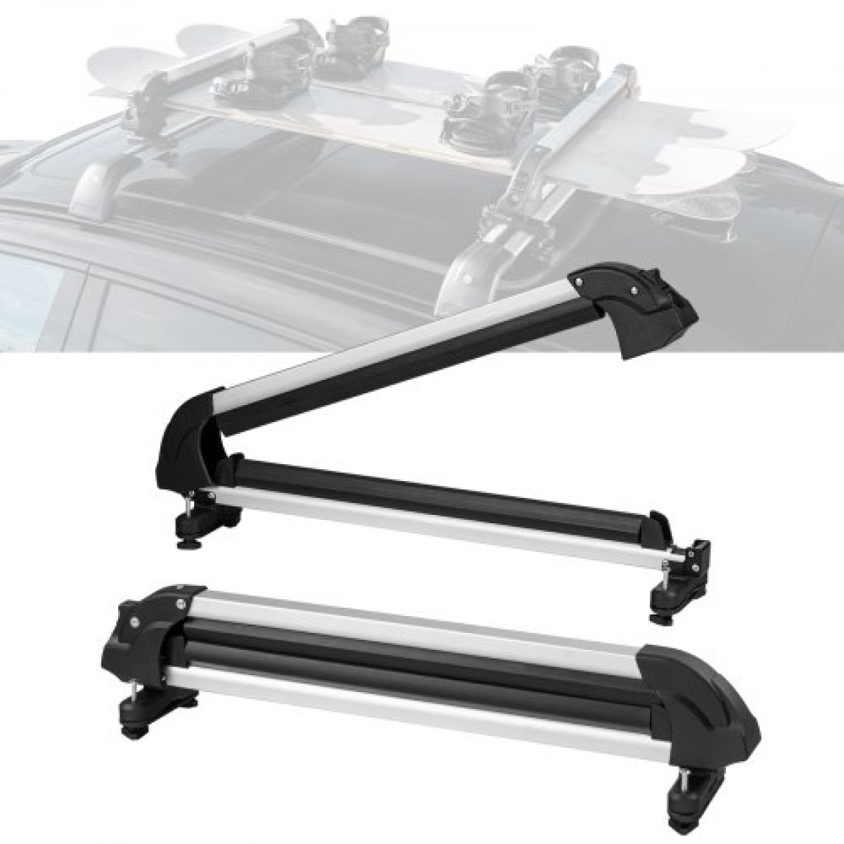 VEVOR Ski Snowboard Rack Roof 80,5 cm Universal Ski Rack for Car Roof with Lock