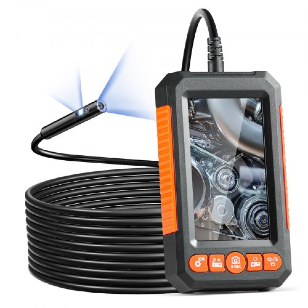 VEVOR Endoscope Camera with Lights Dual Lens Borescope 499,9 cm Καλώδιο 10,9 cm Οθόνη