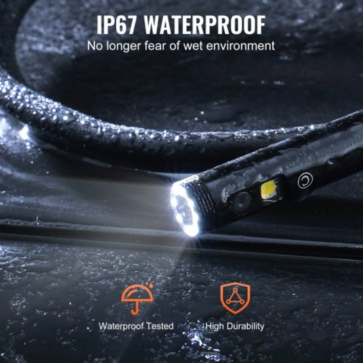 VEVOR Endoscope Camera with Lights Dual Lens Borescope 499,9 cm Καλώδιο 10,9 cm Οθόνη