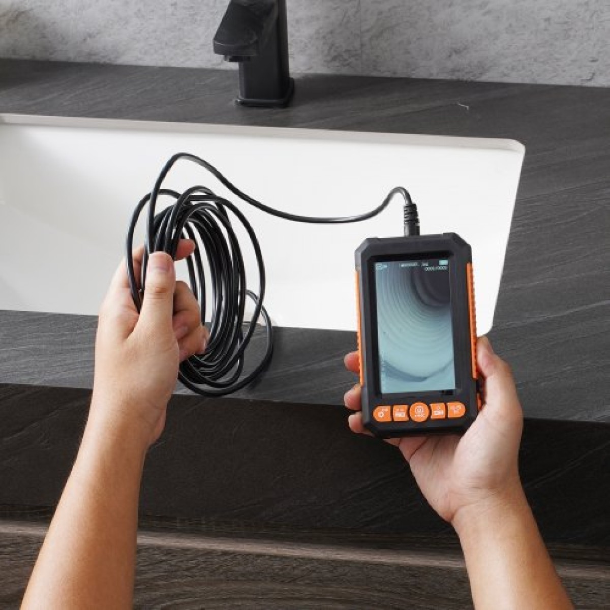 VEVOR Endoscope Camera with Lights Dual Lens Borescope 499,9 cm Καλώδιο 10,9 cm Οθόνη