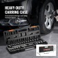 VEVOR 3/8" Drive Impact Socket Set, 29 Piece Shallow Socket Set SAE 3/8"-1" and Metric 8-22mm, 6 Point CR-V Alloy Steel for Auto Repair, Ευανάγνωστα σημάδια μεγέθους, στιβαρή κατασκευή, θήκη αποθήκευσης