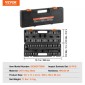 VEVOR 3/8" Drive Impact Socket Set, 29 Piece Shallow Socket Set SAE 3/8"-1" and Metric 8-22mm, 6 Point CR-V Alloy Steel for Auto Repair, Ευανάγνωστα σημάδια μεγέθους, στιβαρή κατασκευή, θήκη αποθήκευσης