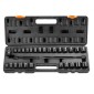 VEVOR 3/8" Drive Impact Socket Set, 29 Piece Shallow Socket Set SAE 3/8"-1" and Metric 8-22mm, 6 Point CR-V Alloy Steel for Auto Repair, Ευανάγνωστα σημάδια μεγέθους, στιβαρή κατασκευή, θήκη αποθήκευσης