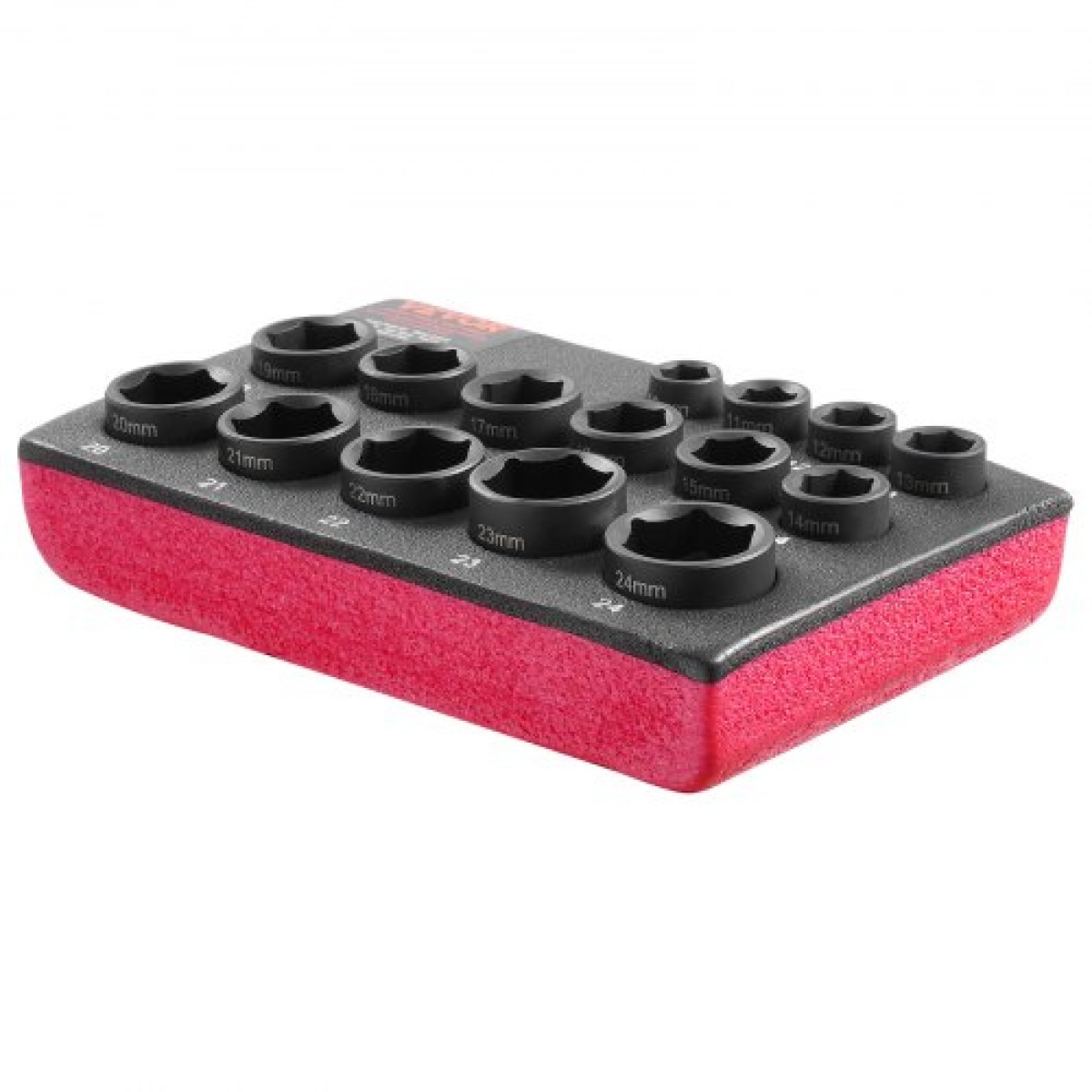 VEVOR 3/8" Drive Impact Socket Set, 15 Piece Ultra-Short Socket Set Metric 10-24mm, 6 Point Cr-Mo Alloy Steel for Auto Repair, Εύκολα στην ανάγνωση σημάνσεις μεγέθους, Ανθεκτική κατασκευή, Socket Organizer