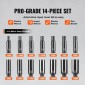VEVOR 1/4" Drive Impact Socket Set, 14 Piece Deep Socket Set Metric 4-15mm, 6 Point Cr-Mo Alloy Steel for Auto Repair, Ευανάγνωστα σημάδια μεγέθους, Ανθεκτική κατασκευή, Socket Organizer