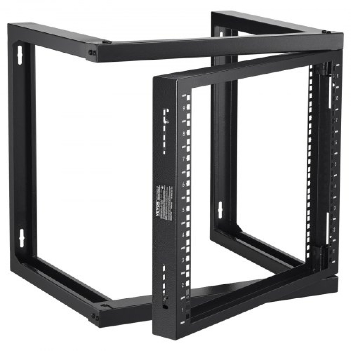 Βάση επιτοίχιας βάσης VEVOR 9U 150 lbs/68,04 kg Δικτυακό ράφι διακομιστή ανοιχτού πλαισίου Μαύρο 530x450x520 mm