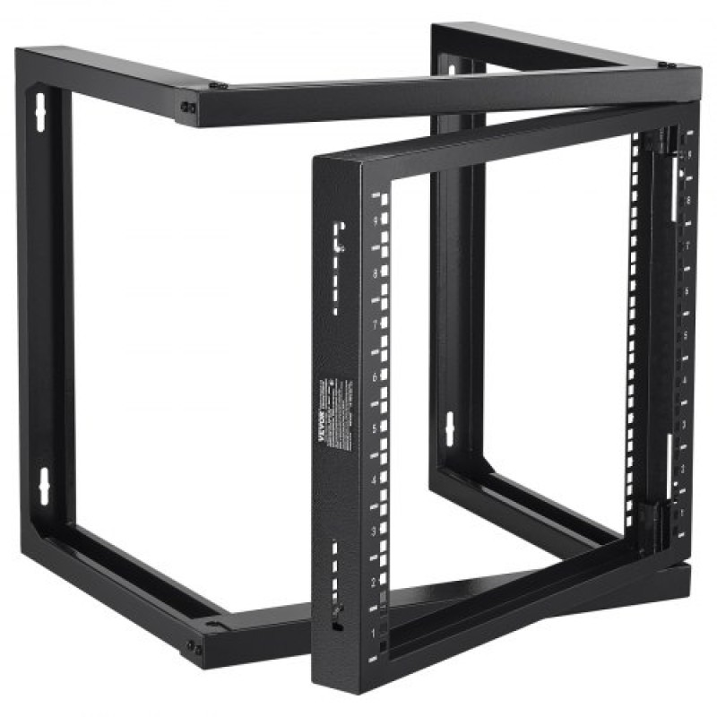 Βάση επιτοίχιας βάσης VEVOR 9U 150 lbs/68,04 kg Δικτυακό ράφι διακομιστή ανοιχτού πλαισίου Μαύρο 530x450x520 mm