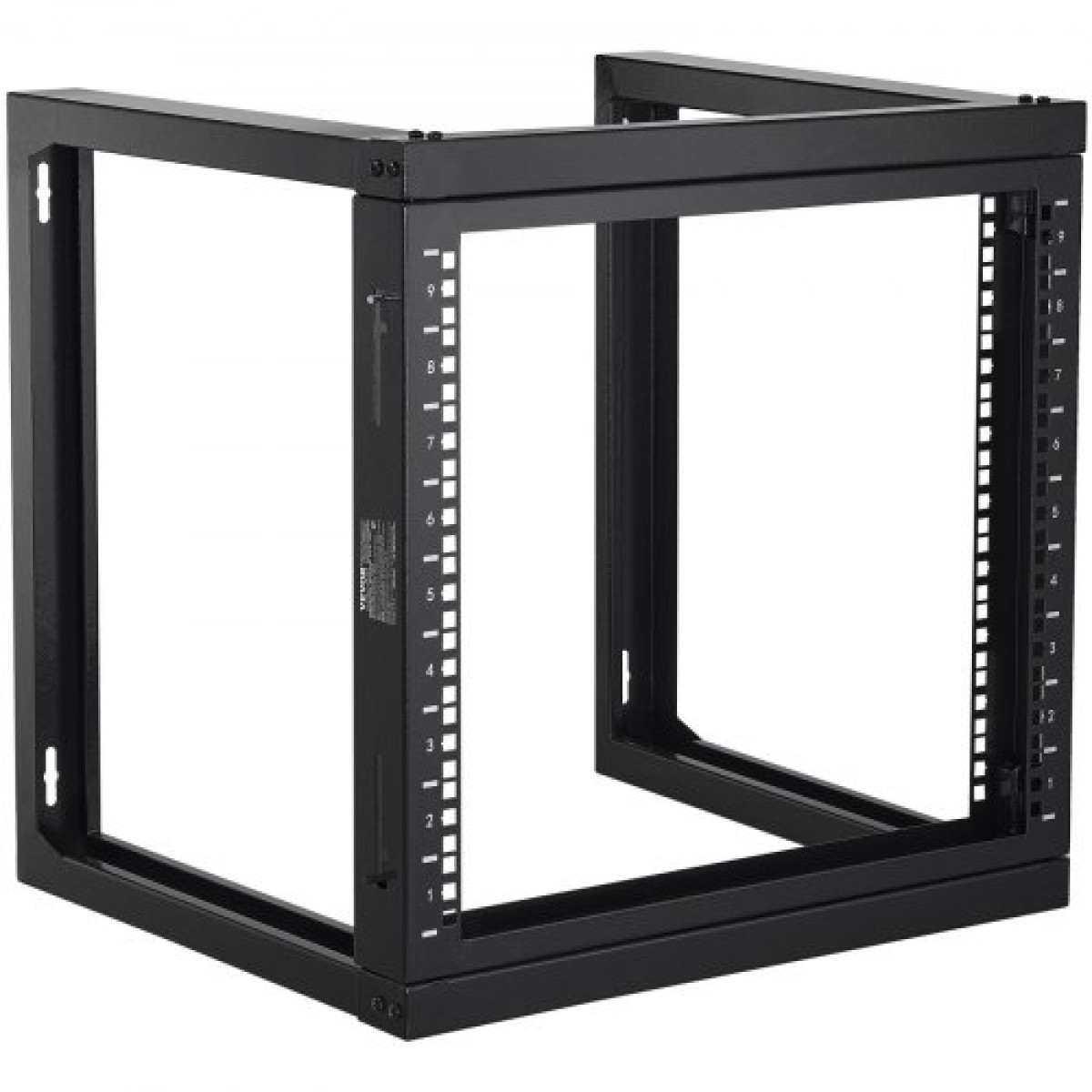 Βάση επιτοίχιας βάσης VEVOR 9U 150 lbs/68,04 kg Δικτυακό ράφι διακομιστή ανοιχτού πλαισίου Μαύρο 530x450x520 mm