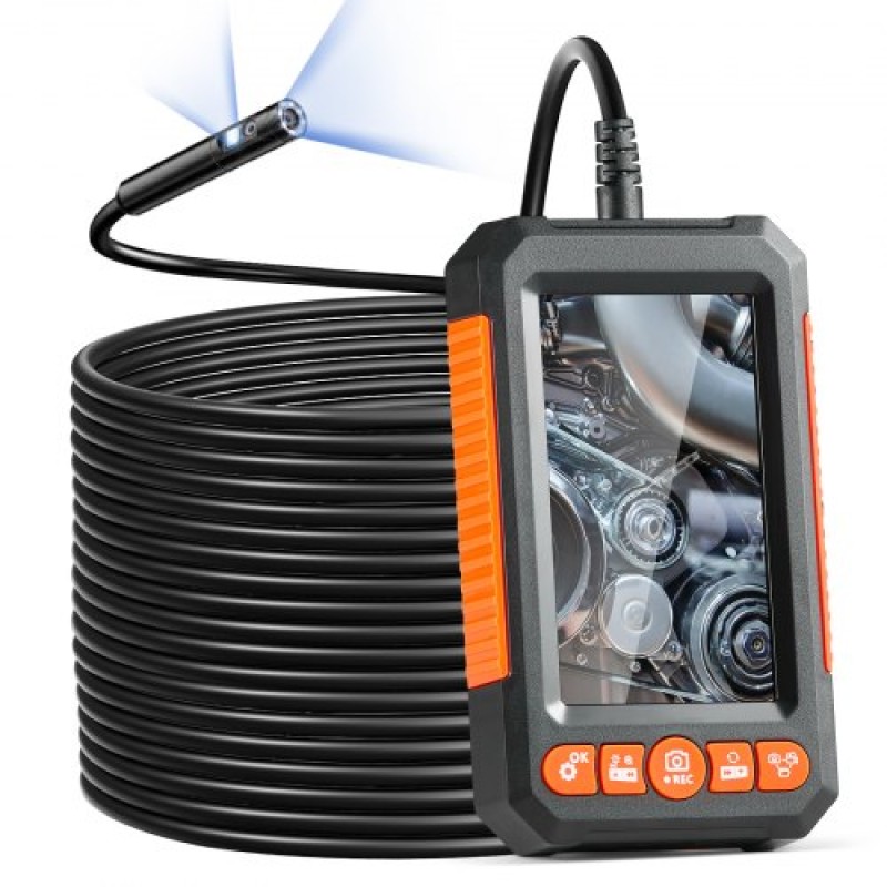 VEVOR Endoscope Camera with Lights Dual Lens Borescope 1499,6 cm Καλώδιο 10,9 cm Οθόνη