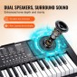VEVOR 61 Key Digital Keyboard Piano, Φωτιζόμενα Πλήκτρα, Ηλεκτρικό Φορητό Πιάνο με Ρυθμιζόμενη Βάση 600 Tones 500 Rhythms Ενσωματωμένα ηχεία Sustain Pedal Ακουστικά, USB MIDI για αρχάριους