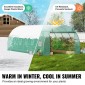 Θερμοκήπιο VEVOR Walk-in Tunnel, σήραγγα θερμοκηπίου Hoop House 19,4x9,7x6,5 ft, Hot House με σκελετό από γαλβανισμένο χάλυβα, πράσινο κάλυμμα PE, πόρτα με φερμουάρ και 12 παράθυρα για εξωτερικούς χώρους