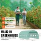 Θερμοκήπιο VEVOR Walk-in Tunnel, σήραγγα θερμοκηπίου Hoop House 19,4x9,7x6,5 ft, Hot House με σκελετό από γαλβανισμένο χάλυβα, πράσινο κάλυμμα PE, πόρτα με φερμουάρ και 12 παράθυρα για εξωτερικούς χώρους