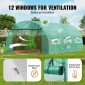 Θερμοκήπιο VEVOR Walk-in Tunnel, σήραγγα θερμοκηπίου Hoop House 19,4x9,7x6,5 ft, Hot House με σκελετό από γαλβανισμένο χάλυβα, πράσινο κάλυμμα PE, πόρτα με φερμουάρ και 12 παράθυρα για εξωτερικούς χώρους