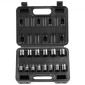 VEVOR 3/8" Drive Impact Socket Set, 14 Piece Shallow Socket Set Metric 7-20mm, 6 Point Cr-Mo Alloy Steel for Auto Repair, Ευανάγνωστα σημάδια μεγέθους, στιβαρή κατασκευή, περιλαμβάνει θήκη αποθήκευσης