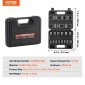 VEVOR 3/8" Drive Impact Socket Set, 14 Piece Shallow Socket Set Metric 7-20mm, 6 Point Cr-Mo Alloy Steel for Auto Repair, Ευανάγνωστα σημάδια μεγέθους, στιβαρή κατασκευή, περιλαμβάνει θήκη αποθήκευσης