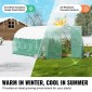 Θερμοκήπιο VEVOR Walk-in Tunnel, 19,4x9,7x7,4 ft Σήραγγα Θερμοκηπίου Hoop House, Plant Hot House με πλαίσιο από γαλβανισμένο χάλυβα, πράσινο κάλυμμα PE, αιωρούμενη πόρτα και 12 αναδιπλούμενα παράθυρα για εξωτερικούς χώρους